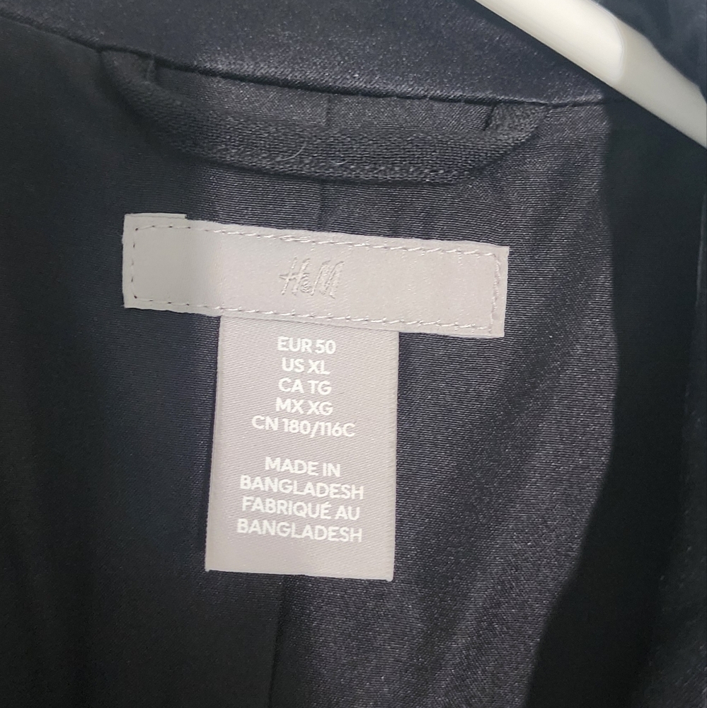 H&M Black Trench Coat Classic Formal Outerwear - Picture 2 of 3